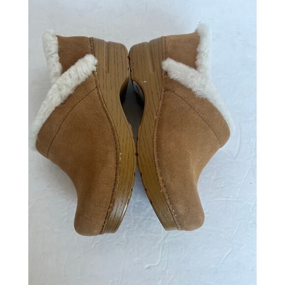 NWT Dansko Professional Tan Suede Cream Shearling Clog Comfort Slip On Shoes 7 - Picture 6 of 12